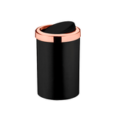 Lixeira Basculante 8 Litros Preta com Rose Gold - Ela Decora